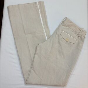 Proenza Schouler Tan Ribbed Slacks w/ Satin Details-3